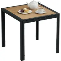 StarTech.com Gartentisch - Balkontisch Terrassentisch 75x75x72 cm - Quadratisch - Metallrahmen aus Eisen - Rutschfeste DPC-Tischplatte - Modernes Design - Schwarz