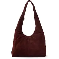 Bear design Shopper Beuteltasche bequemer Schultergurt Velourleder bordeaux