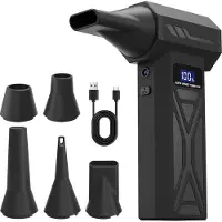 StarTech.com Elektrischer Luftstaubbläser - Turbo Gebläse - 990000 U/min - 75 m/s Luftgeschwindigkeit - 10000 mAh Akku - Bürstenloser Motor - LED-Display - Schwarz