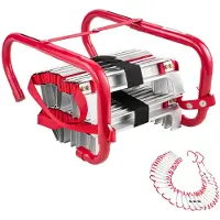 SUGIFT Feuerleiter, 15 m, einziehbare Rettungsleiter max. 453, 6 kg, leichte Notleiter aus Aluminiumlegierung mit hochfestem Polyestergurt