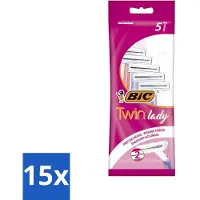 BIC – Twin Lady – Rasierklingen – Doppelklinge – Einwegklingen – 5 Rasierklingen - Vorteilspack - 15 Stücke