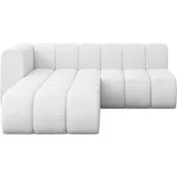 ALTDECOR Modulares Sofa Ecksofa in L-Form - Darnel-L1 - 205x177x70 cm Weiß - Corner modular Sofa Eckcouch Couch Wohnlandschaft Cauchsofa Bodensofa Polstersofa