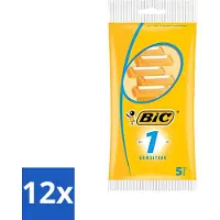 BIC – Rasierklingen – Sensitive – Einzelklinge – Einwegklingen – 5 Rasierklingen - Vorteilspack - 12 Stücke