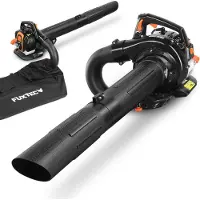 FUXTEC 4in1 Profi Laubsauger FX-LBS126P - 225km/h Laubbläser | 4,7Kg Laubhäcksler | inkl. Blasrohr | 60L Fangsack | Anti-Vibrationsfunktion | 2-Takt