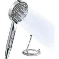 Markenlos Handbrause mit Antikalkfilter, 6 Strahlarten - Chrom