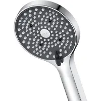 Markenlos Handbrause 110 mm mit 6 Strahlarten - verchromt, wasser- und kalksparend