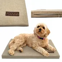 DOTTY Hundematte XL 106x70 cm beige – großes, weiches Hundebett für Auto, Heim & Reisen, pflegeleicht, wasserabweisend & ideal für große Hunde