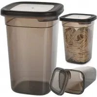Orion Vorratsbehälter mit Deckel, 1L, 16cm, Transparent Dunkelgrau