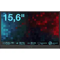 PEAQ PMO P150-FFK 16 Zoll Full-HD Portabler Monitor 30 ms Reaktionszeit 60 Hz