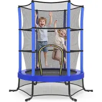 Songmics Trampolin Kinder, 174 cm Kindertrampolin mit Sicherheitsnetz STR050Q101