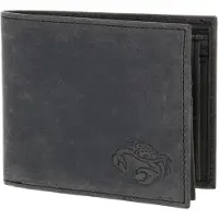 OXMOX Leder Geldbörse Leather RFID Protect Querscheinbörse Crab 2.0 Embossed Vintage Black schwarz