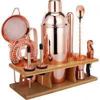 Barlife Cocktailshaker-set Mit 11 Teilen Und Ständer Kupfer