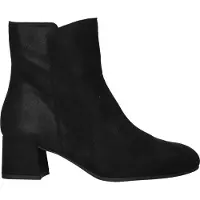 Gabor Damen Stiefeletten 8063 schwarz Velourleder Blockabsatz 4,5cm H-Weite Reißverschluss herausnehmbare Innensohle