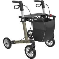 Rehasense Rollator Server mit Softbereifung Größe L 62 cm, Farbe Champagner