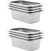 vidaXL Gastronormbehälter 8 Stk. GN 1/3 100 mm Edelstahl