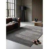 KADIMA DESIGN Outdoor-Teppich Niederflor Bögen Polypropylen Anthrazit 160x220 cm Terrasse Outdoor MEZEN |