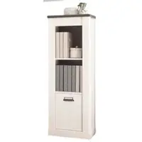 Furn.Design AKTENREGAL weiß Pinie, anthrazit Landhaus, Büroregal mit Soft-Close