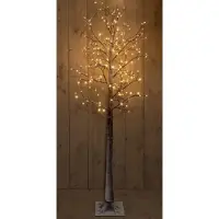 Annas collection Led Birkenbaum Braun Mit Schnee 204 l und 200 cm Led Classic Warm - - Annas collection