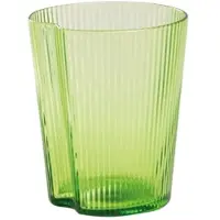 Zafferano 6er-Set apfelgrüne Trinkgläser aus mundgeblasenem Glas, ergonomisches Design mit vertikalen Rillen, stapelbar und ideal für den täglichen Bedarf.