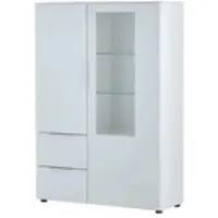 Möbel Kraft Highboard Vitreo Neo , weiß , Maße (cm): B: 105 H: 151 T: 40.0