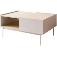 Lookway COUCHTISCH ESSENCE L97 mit Schublade Kaschmir / Eiche Linea