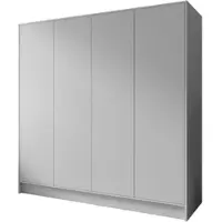 Masseno Drehtürenschrank VELAR 200/200/51 cm Modern Kleiderschrank 4-türig Weiß