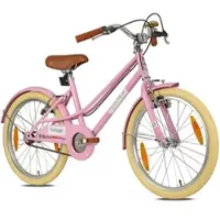 Prometheus BIKES Kinderfahrrad 20 Zoll ab 6 und 7 Jahre Retro Look mit Felgenbremse & Ständer Rosa