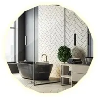 Wallfluent LED-SPIEGEL 60 cm x 60 cm Asymmetrische Form Kaltweiß 6000 K