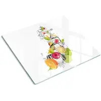 Tulup GLASPLATTE 60x52 cm Früchte mit Eis