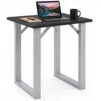 VCM Bartisch "Holz Bartisch Stehtisch Tisch Tresen Xona 80x50 cm", schwarz (silber, anthrazit), B:80cm T:50cm, Tische, Bartisch