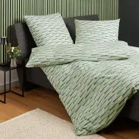 Janine Soft-Baumwolle Bettwäsche Cortina 71008 155x200 cm + 80x80 cm grün