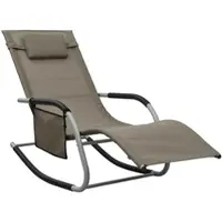 Furnicato Sonnenliege Textilene Taupe und Grau