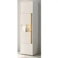 Furn.Design Vitrine weiß, Eiche Wotan 50 x 200 cm, Vitrinenschrank mit 5 Fächern | Gr.: onesize
