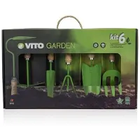 Vito 6er-Set Gartengeräte Gärtner-Set Stahl S235 Buchenholzstiel
