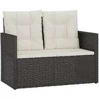 vidaXL 4-tlg. Garten-Lounge-Set mit Kissen Poly Rattan Schwarz