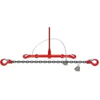 Dolezych Zurrkette L-150, mit Gabelkopfhaken & Ratschspanner, Ø 6 mm x 2 m, 2-teilig, Güteklasse 8, bis 2200 kg / 2200 daN