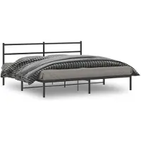 vidaXL Bettgestell mit Kopfteil Metall Schwarz 193x203 cm