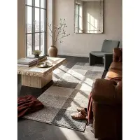 KADIMA DESIGN Niederflor-Teppich 80x140 cm Grau Läufer Wohnzimmer Flur Kurzflor Esszimmer THUR |