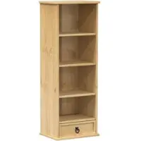 Helloshop26 - Rustikaler multifunktionaler CD-Schrank/Schreibtisch-Aktenschrank 40 x 30 x 110 cm aus massivem Kiefernholz