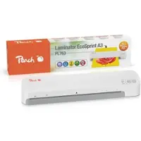 Peach Laminiergerät EcoSprint A3 | inkl. 10 gratis Laminierfolien | Aufwärmzeit 1/3 der üblichen Zeit | laminiert 1x A3 pro Minute | PL763