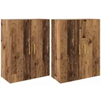 Helloshop26 - Set aus 2 modernen Wandschränken 69,5 x 34 x 90 cm mit viel Stauraum elegantes Design in Antikholzoptik 02_0056040