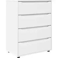 Helloshop26 - Aufbewahrungsschrank 2er-Set minimalistisch 80 x 48 x 105 cm mit praktischen Schubladen aus Holzwerkstoff weiß