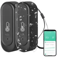 Luminea Home Control 2er-Set WLAN-Außen- und Innen-Temperatur- und Luftfeuchtigkeitssensor