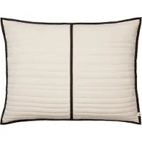 Ferm Living - Vari Kissen, gesteppt, 60 x 80 cm, natur / dark chocolate