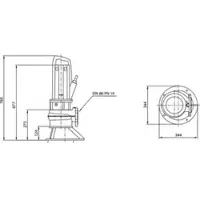 Wilo Abwassertauchmotorpumpe Rexa PRO-C08- 432A/21T025X540/O, DN80, 2,5 kW, 400 V