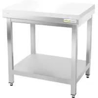 GOLDINOX Metzgertisch mit weißer Schneidplatte - 700 x 700 mm /