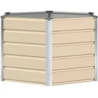Helloshop26 - Moderner eleganter sechseckiger Pflanzkübel für den Garten 129 x 129 x 75 cm aus elfenbeinfarbenem Stahl