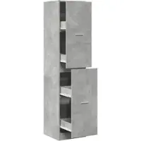 Helloshop26 - Moderner Apothekerschrank großes Stauvolumen 40 x 40,5 x 174,5 cm Holzwerkstoff Betongrau