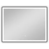 Duschparadies Badspiegel mit Schwarz Rahmen 70x50cm LED Spiegel mit 3 Lichtfarben Dimmbar Memory Touch Beschlagfrei