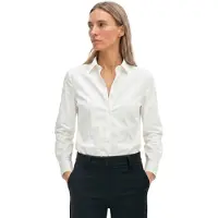 Marc O'Polo Hemdbluse "Blouse, kent collar, long sleeved, slim fit, classic style", Damen, Gr. 36, weiß, Web, Obermaterial: 96% Baumwolle, 4% Elasthan, slim fit, Blusen Hemdbluse